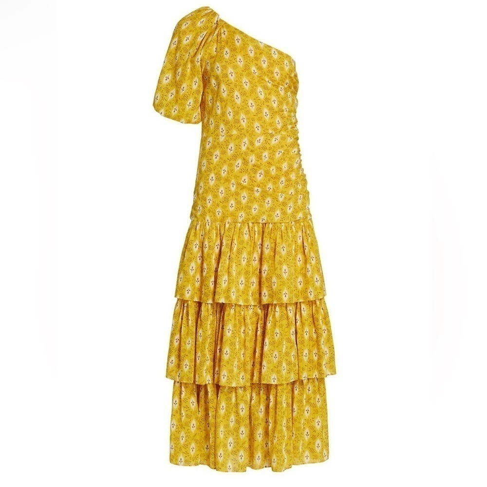 NWT Veronica Beard One Shoulder Virginia Sun Yellow size 0 - Picture 2 of 11